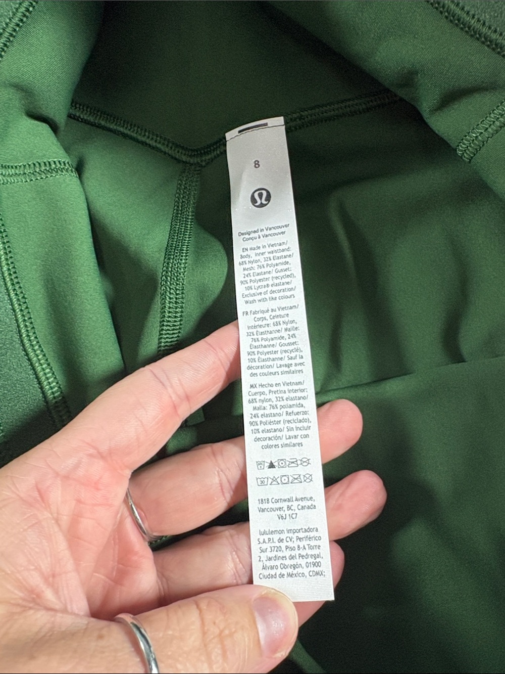 Lululemon No Line HR Run Short 8" Ivy Grove Green Size 8 Smooth Front NWT - Picture 3 of 6